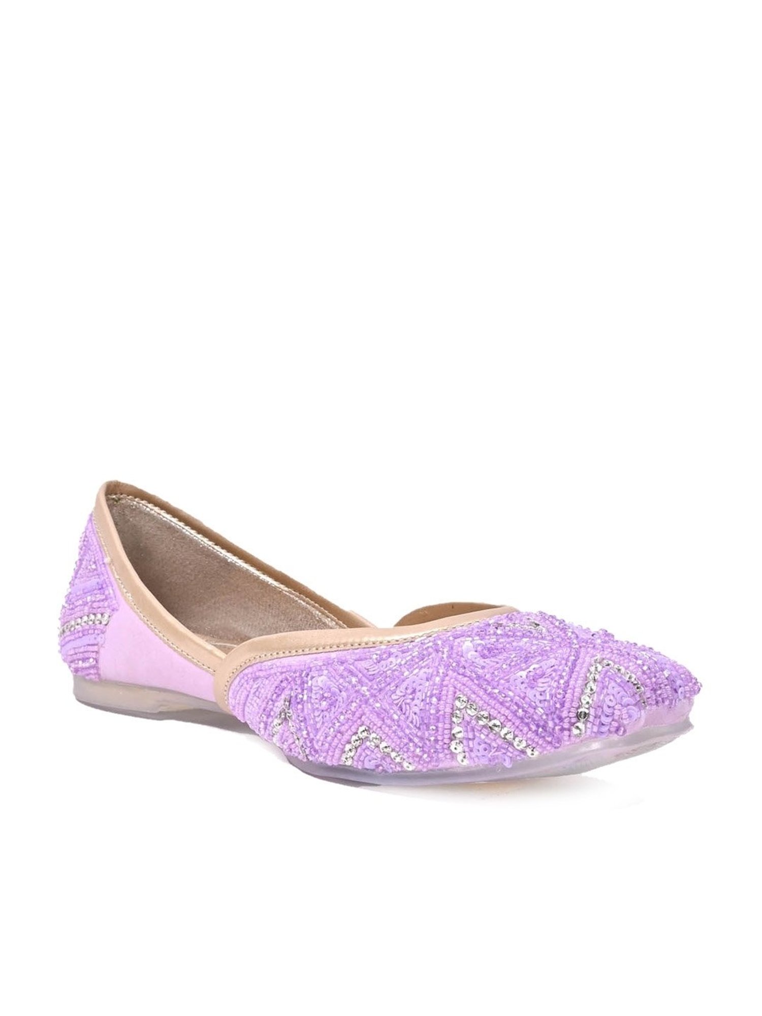 Jove Women's Purple Ethnic Juttis