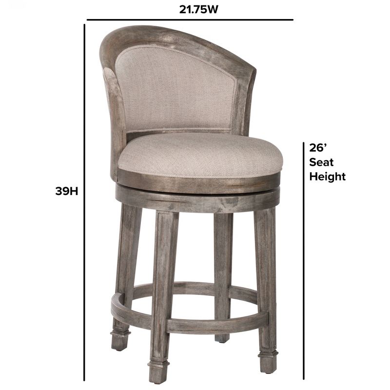 30" Monae Swivel Counter Height Barstools Distressed Dark Gray/Woven Gray - Hillsdale Furniture