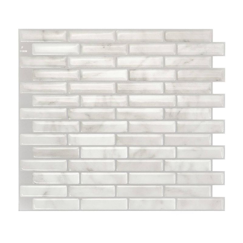 Smart Tiles 3D Peel and Stick Backsplash 4 Sheets of 10.20" x 9" Kitchen and Bathroom Wallpaper Milenza Bari