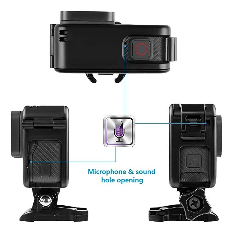 Protective Housing Case for GoPro Hero 5 Hero 6 Hero 7 Skylight Top Opening Frame with Lens Cap Protector Accessories Kit