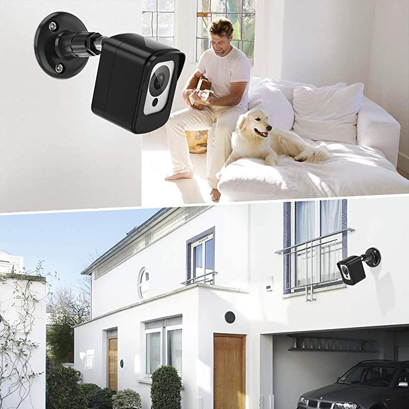 V1 V2 Protective Case with Wall Mount Bracket, 360&deg; Protection Waterproof ABS Acrylic Material Anti-Scratch Cover Adjustable for Indoor and Outdoor Use (Black)