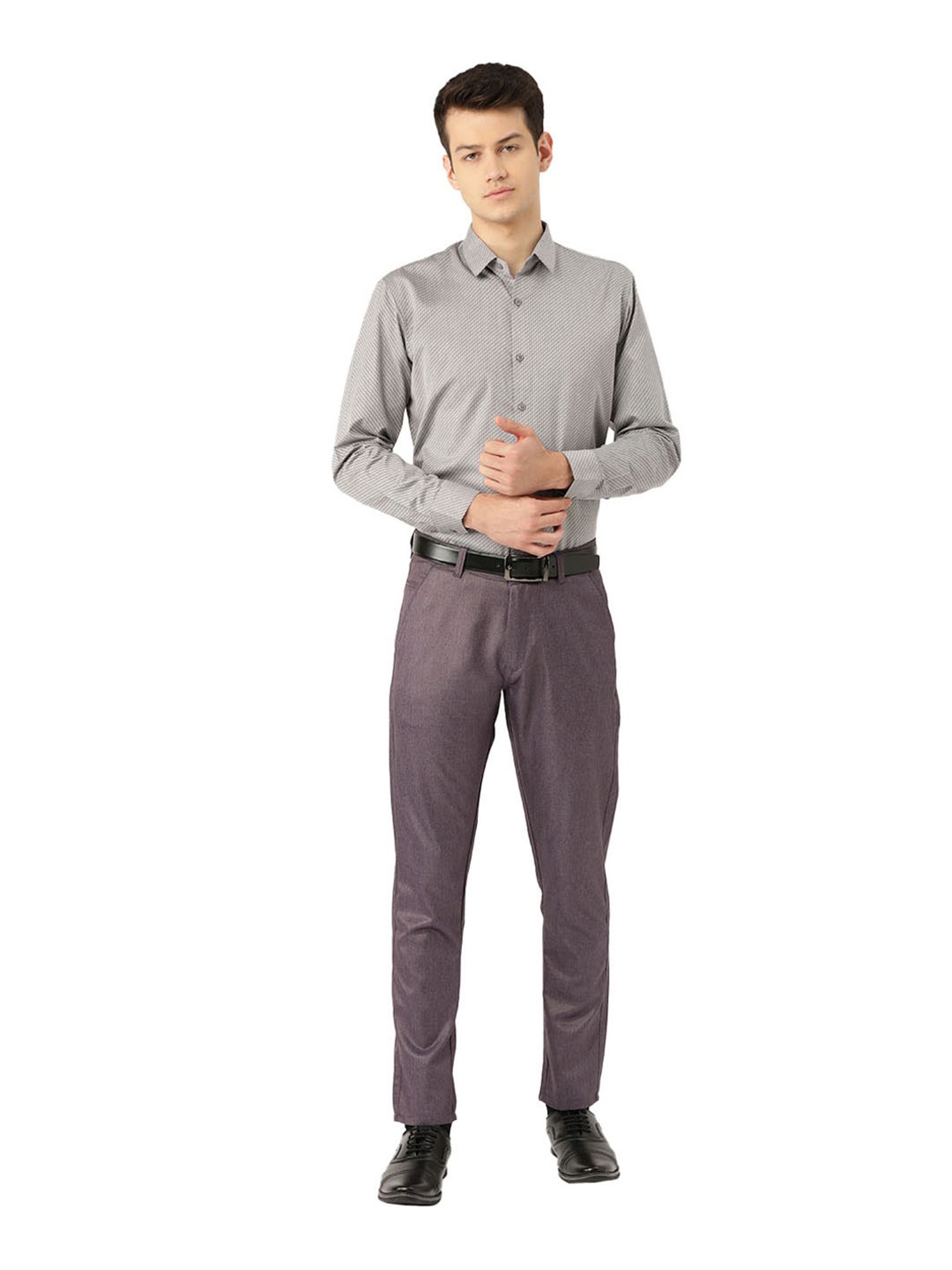 Sojanya Purple Regular Slim Fit Trousers