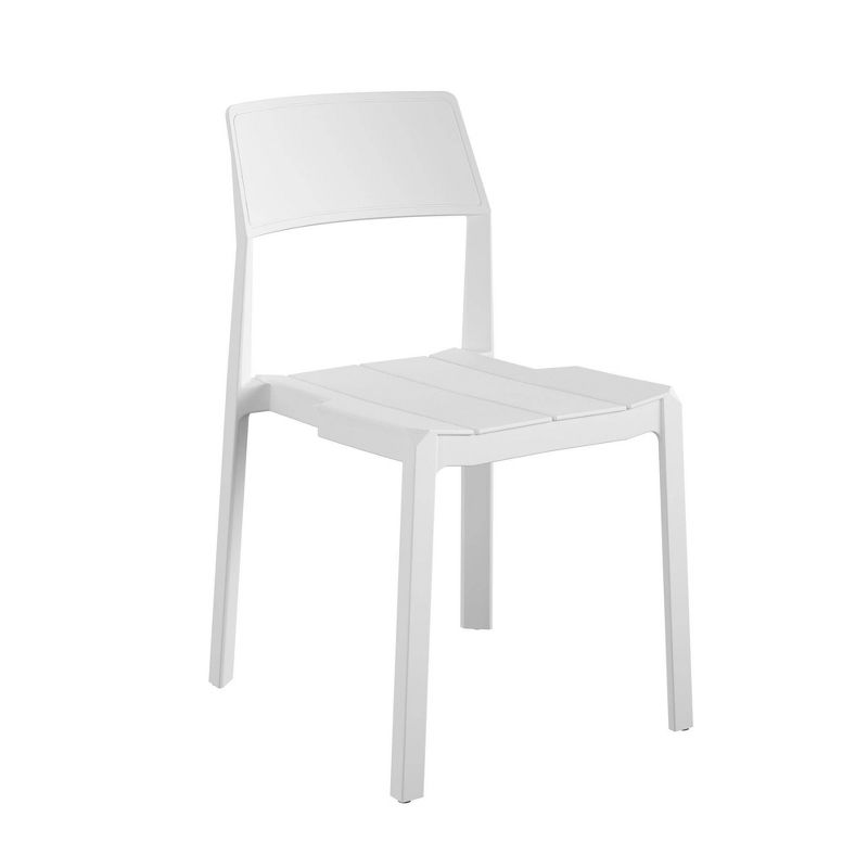 Chandler 4pk Indoor/Outdoor Stacking Chairs - White - Novogratz