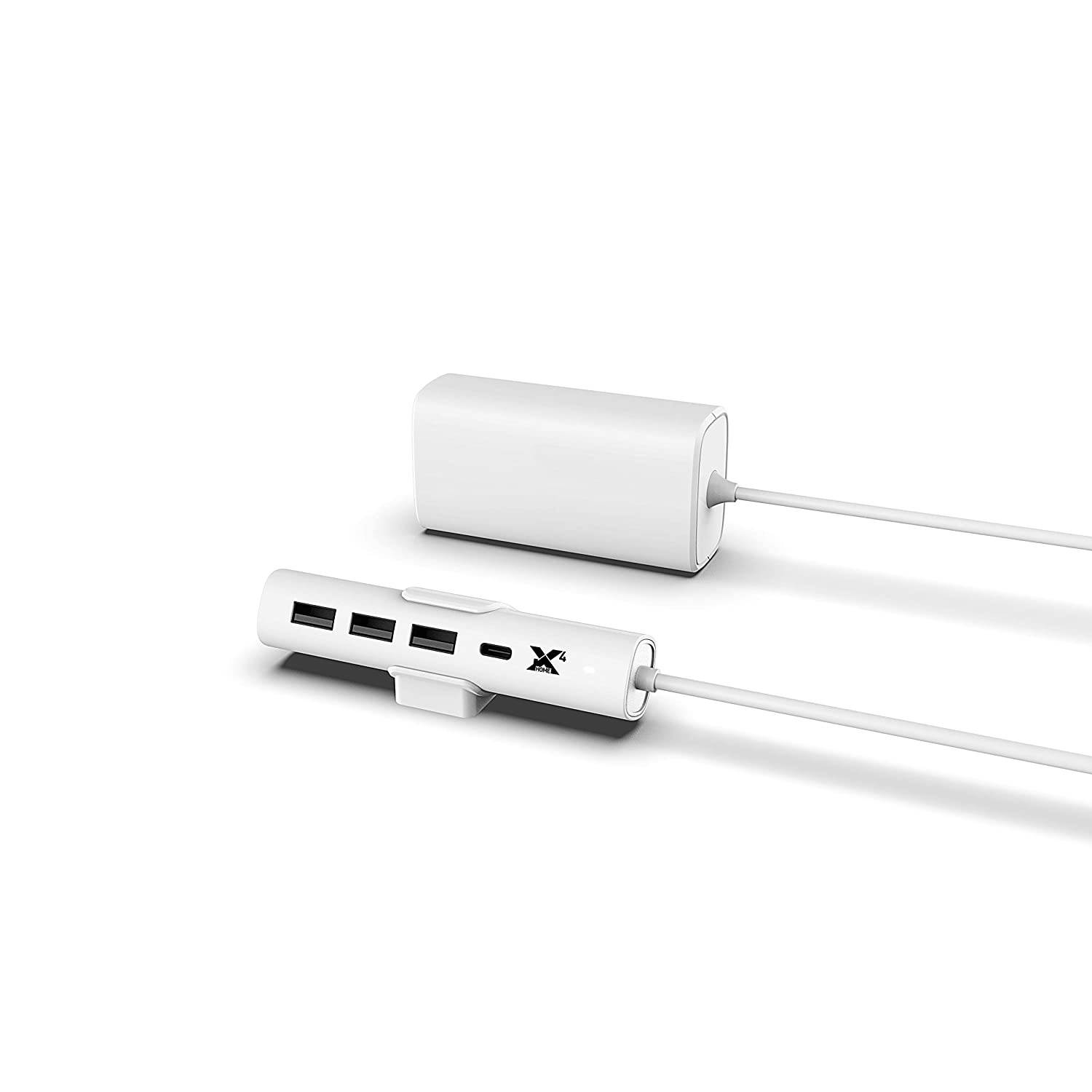 RapidX X4 Home Super Compact 4-Port 33W Charger with Type-C PD fast charging for the Home or Office - White