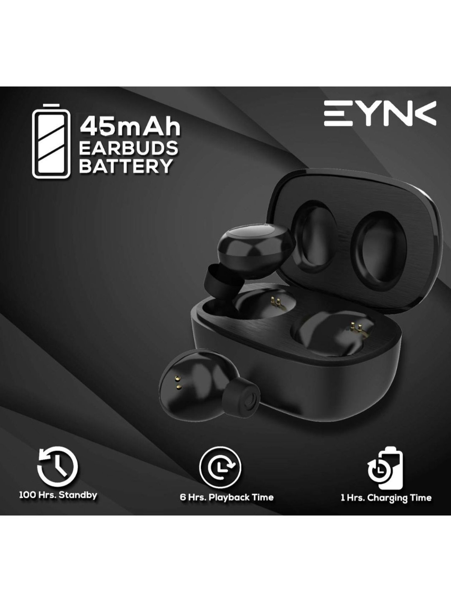 Eynk Airzip M7 True Wireless Tws, Bluetooth 5.0 (Black)