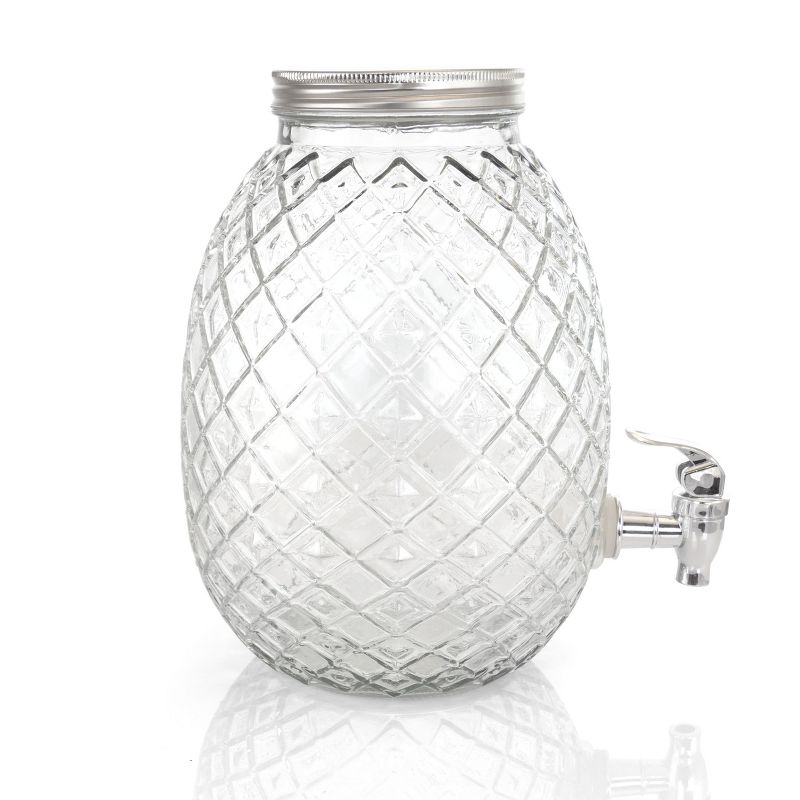 Gibson Home 1.2 Gallon Pineapple Clear Glass Beverage Dispenser