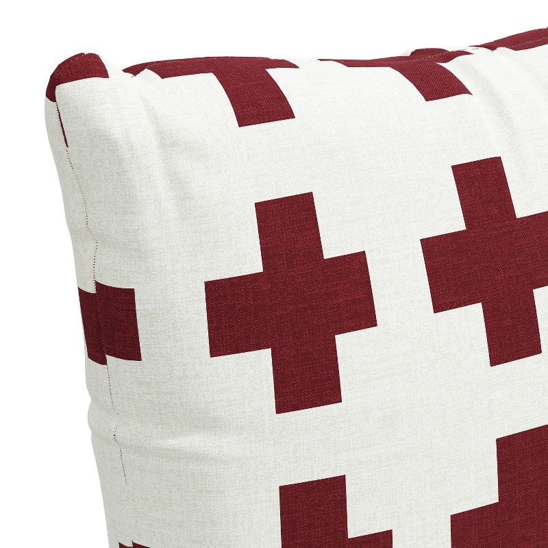 18"x18" Polyester Swiss Cross Square Throw Pillow Red - Skyline Furniture