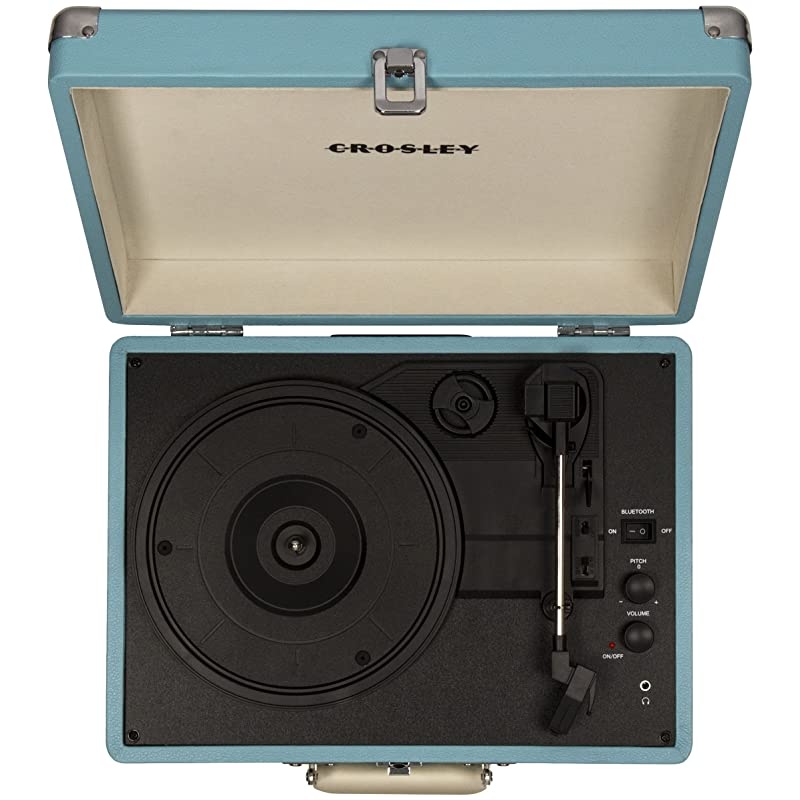 Cruiser Deluxe Vintage 3Speed Bluetooth Suitcase Turntable Turquoise