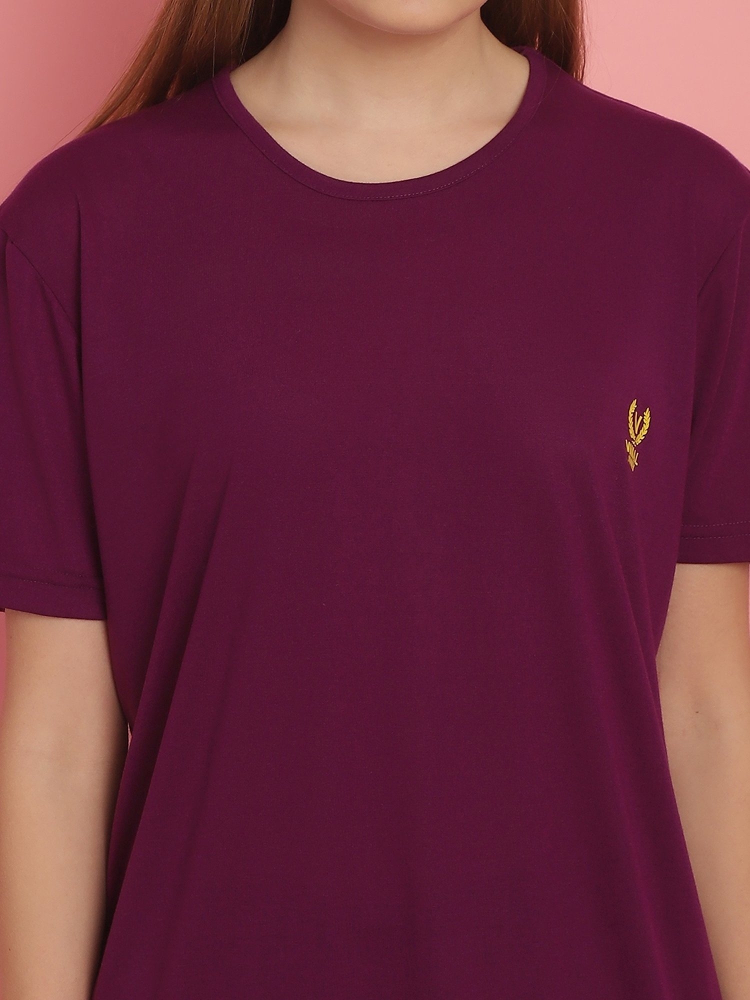 Vimal Jonney Purple Cotton Sports T-Shirt