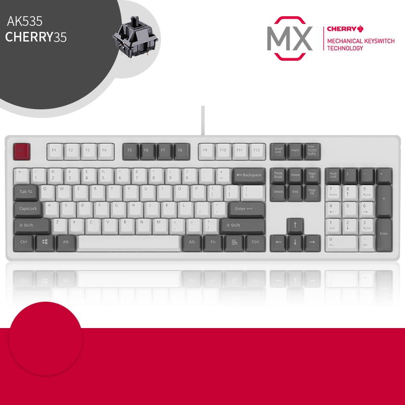 A-jazz AK535  N-key Rollover  Ergonomic Design,Cool Exterior USB Wired Cherry  MX Red Mechanical Gaming  Keyboard For Office And Game,  PBT Keycaps  - Blue Lotus ( No Light Version )