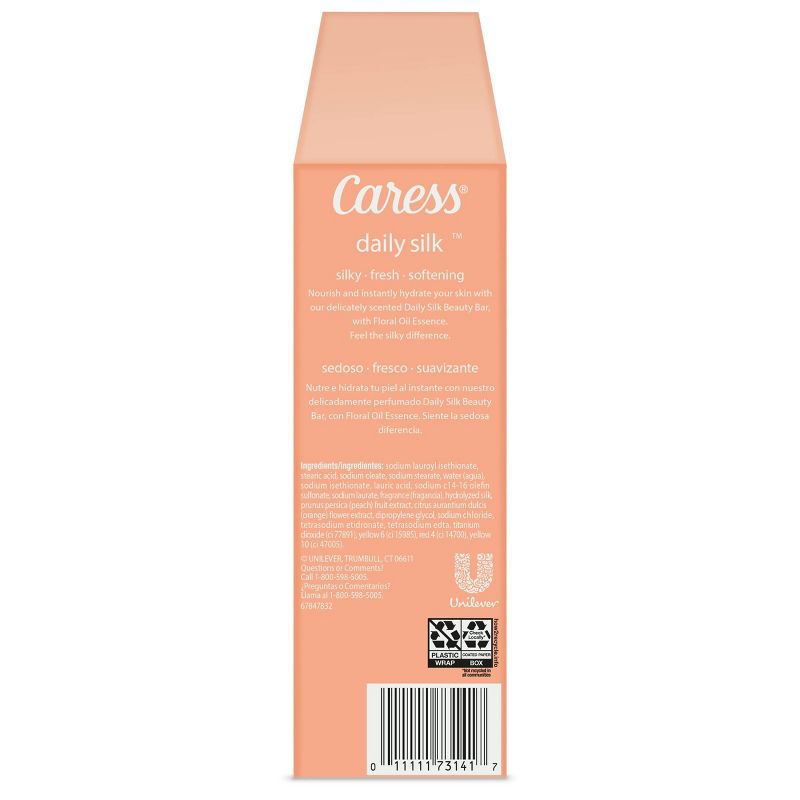 Caress Daily Silk White Peach & Orange Blossom Scent Bar Soap - 8pk - 3.75oz each