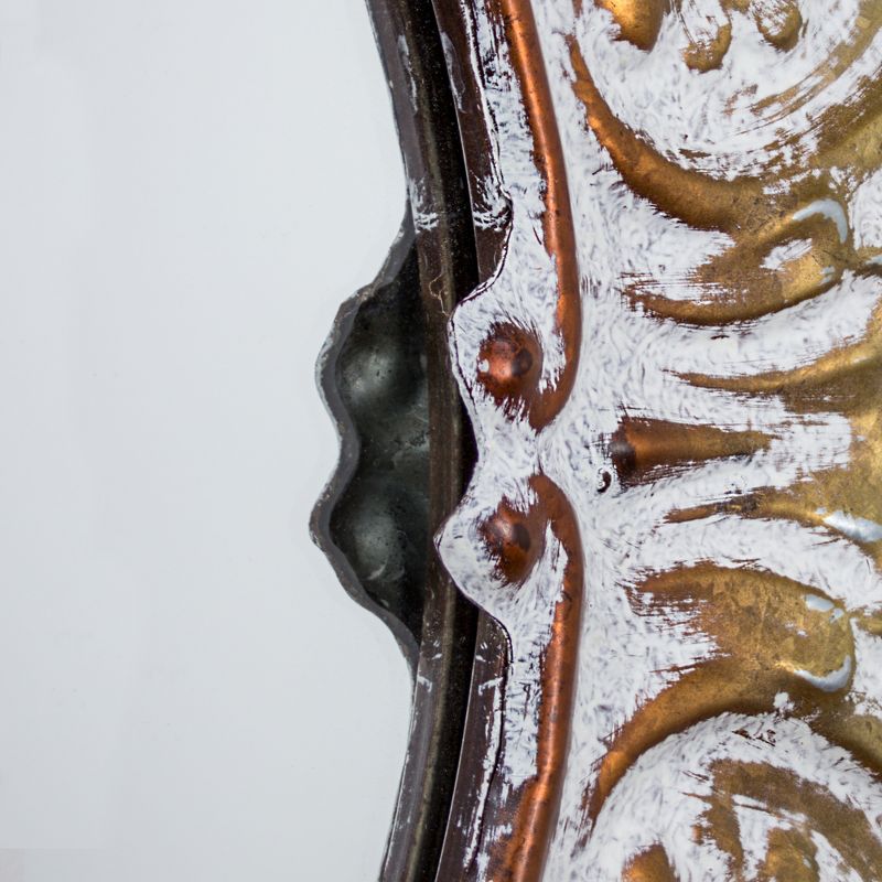 25" x 25" Metal Framed Decorative Wall Vanity Accent Mirror Baroque Style Gold Bronze - American Art Decor