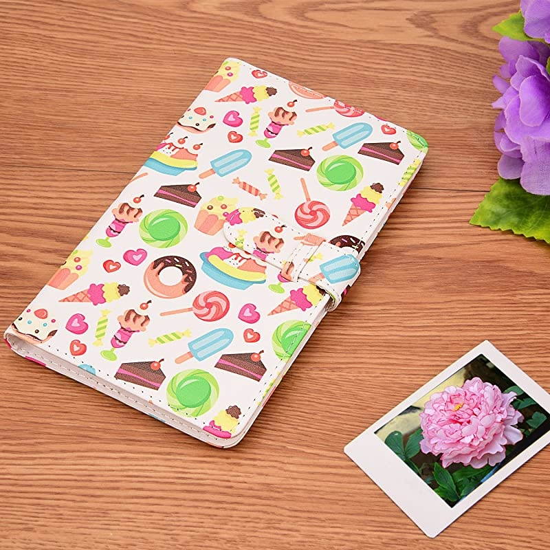 Wallet PU Leather Photo Album Compatible with Fujifilm Instax Mini 11 9 8 90 8+ 26 7s Instant Camera Film, Polaroid Snap Zip Z2300 PIC-300 Film (Desserts)