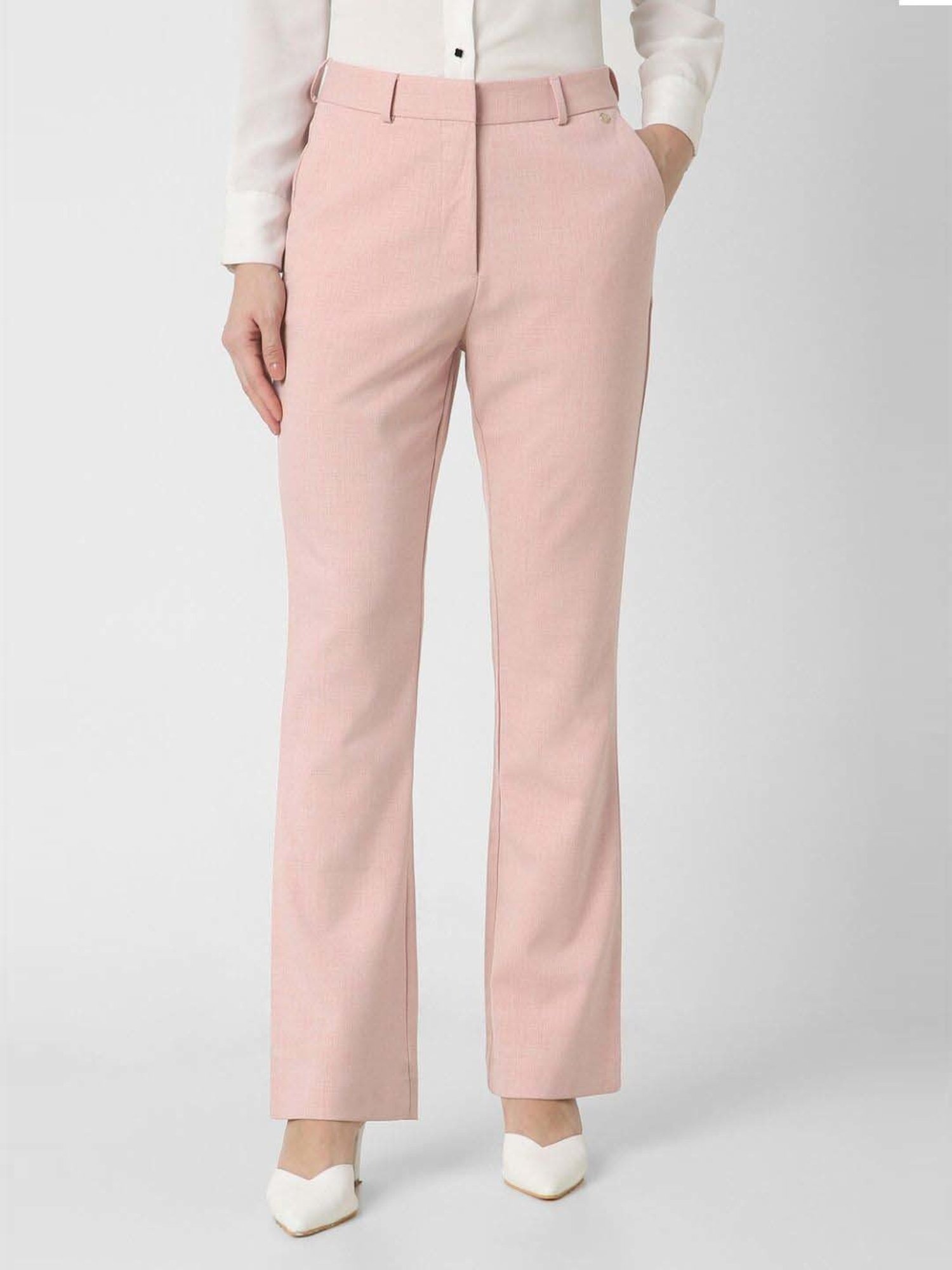 Fablestreet Brown & Black Cotton Checks Regular Fit Mid Rise Trousers