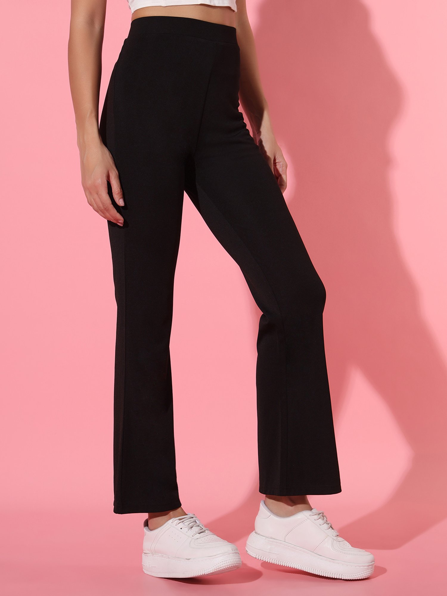Trend Arrest Black Flared Fit Pants