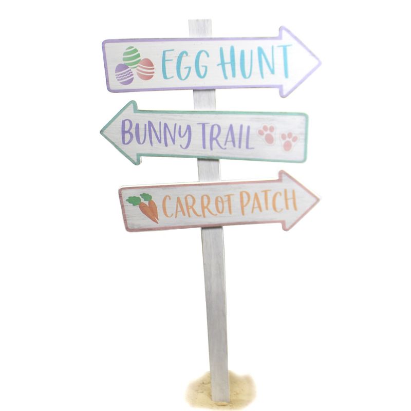Easter 36.0" Easter Direction Yard Stake Carrots Eggs Bunny Paws  -  Decorative Garden Stakes
