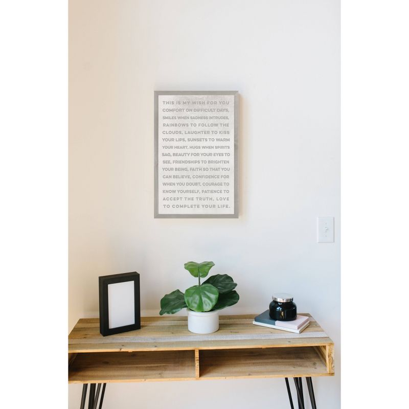 16" x 24" This is My Wish Wall Art Board Gray - Petal Lane