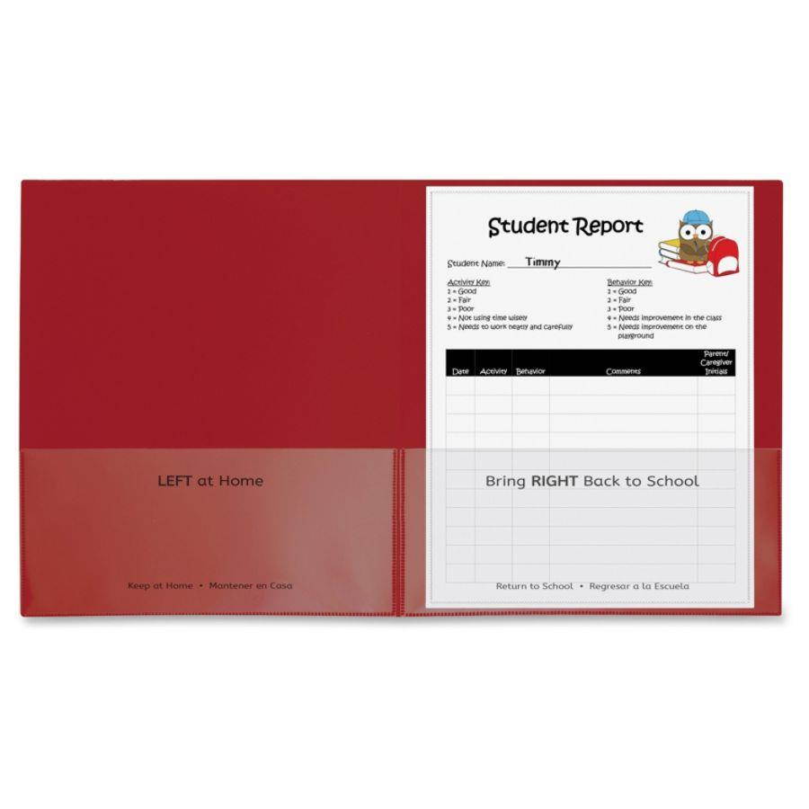 C-Line Classroom Connector Folders 9'x11-3/4" 25/BX Red 32004