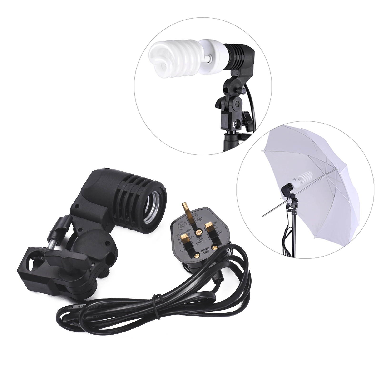 E27 Bulb Holder Socket video Flash Swivel Bracket Photo Studio Light Photography Lamp Mount