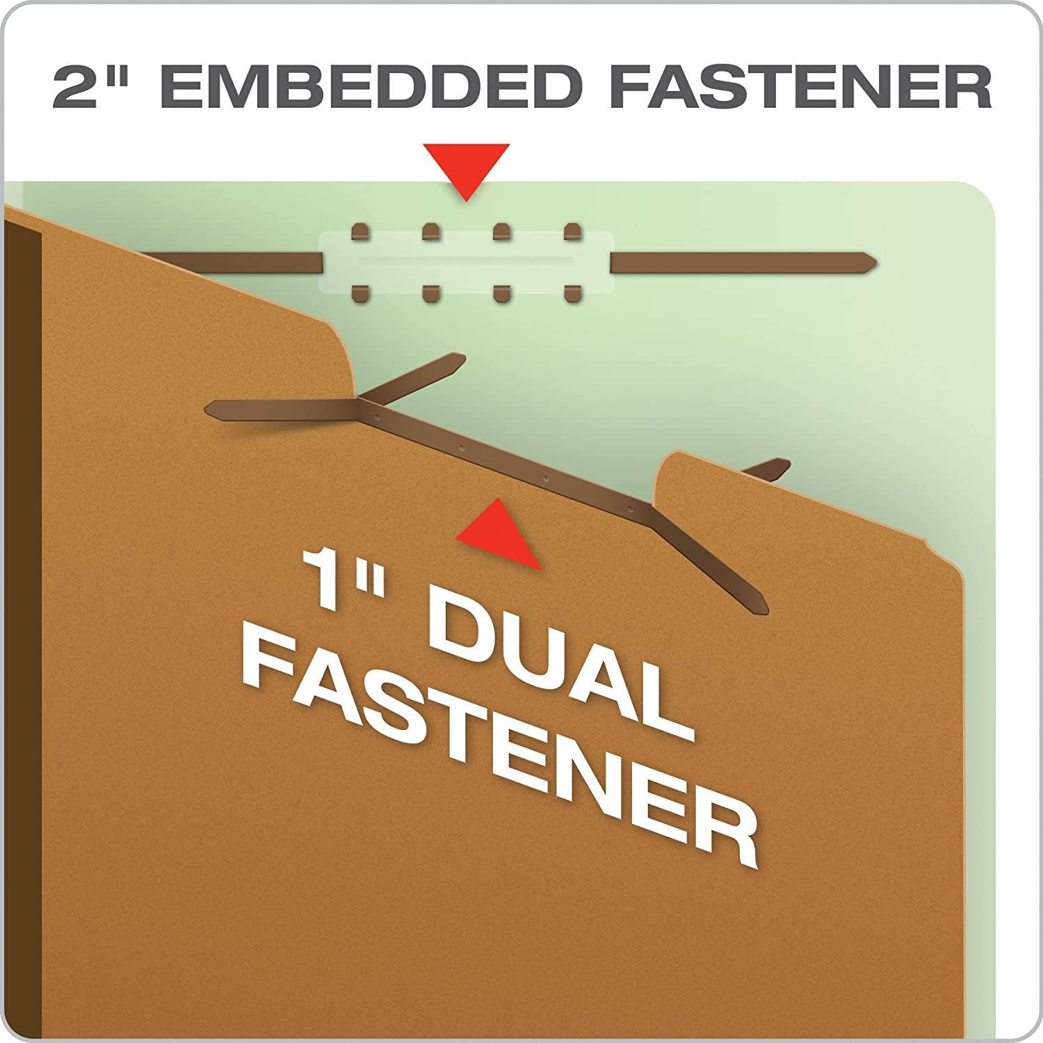 Pendaflex Pressboard End-Tab Classification Folders, Legal Size, 2 Dividers, 2.5" Expansion, Light Green, 10/BX (23324)