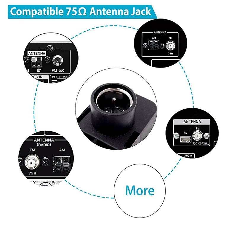 2 Pack) 300 Ohm to 75 Ohm UHF VHF FM Matching Transformer Balun Converter Adapter with F Type Male Coax Coaxial Connector Plug for Antenna Cable Cord TV