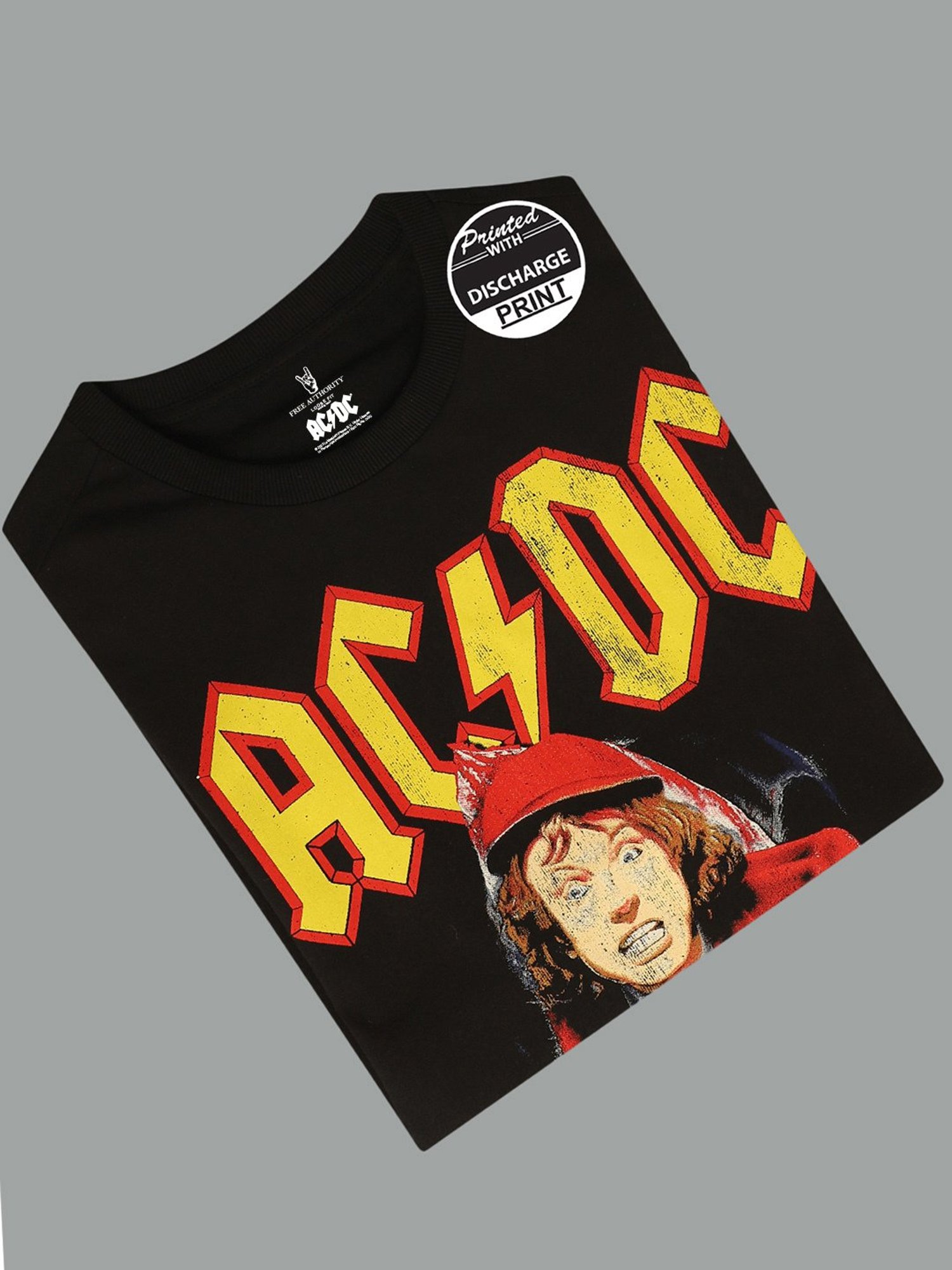 Free Authority Black Loose Fit Printed T-Shirt