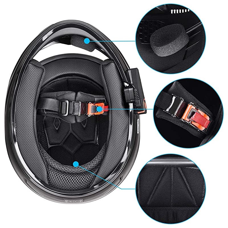 RunB Bluetooth Motorcycle Modular Helmet Full Face with Wireless Headset Hands Free Intercom MP3 FM DOT