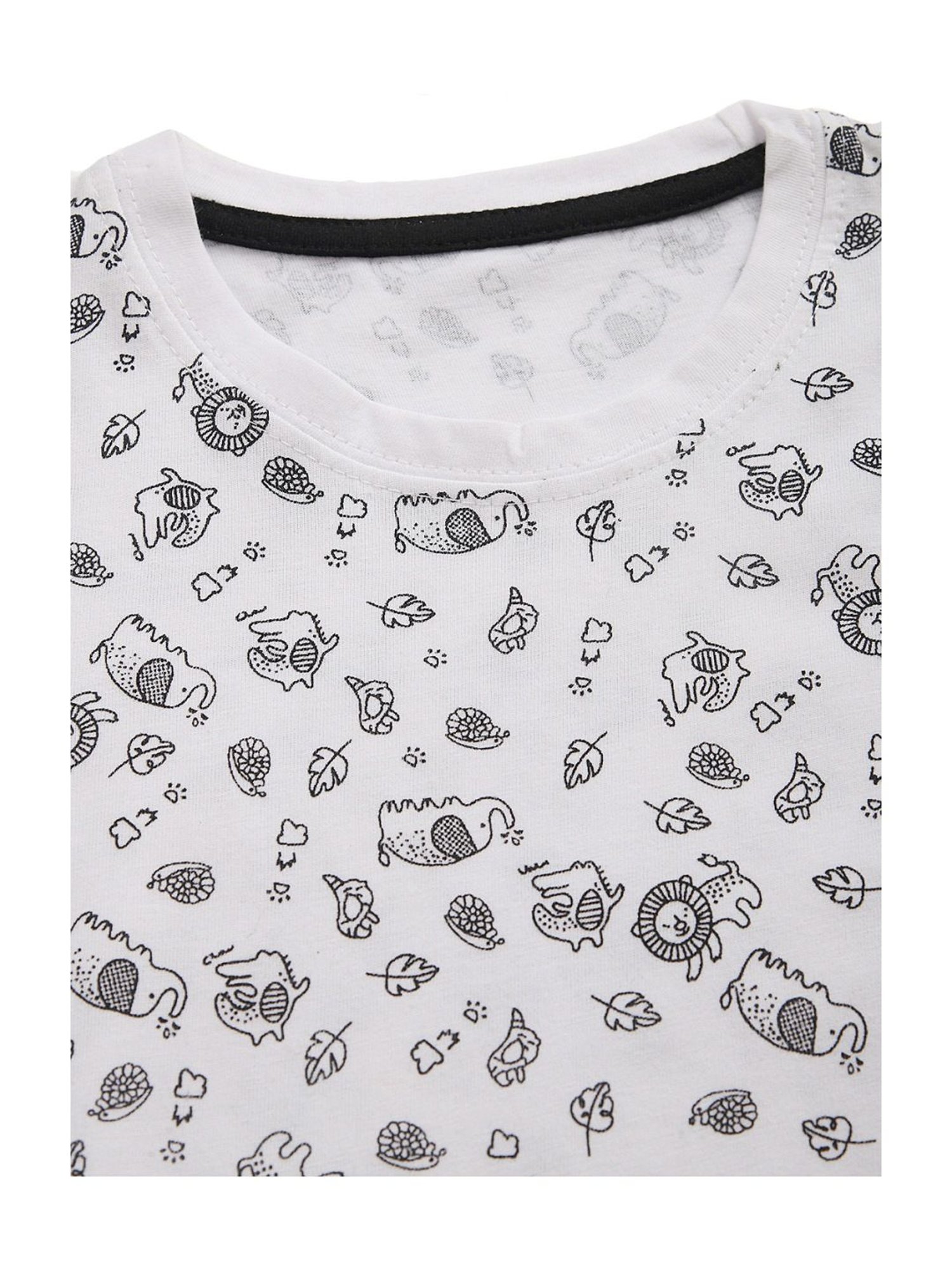 Kids Craft White Cotton Printed T-Shirt & Shorts