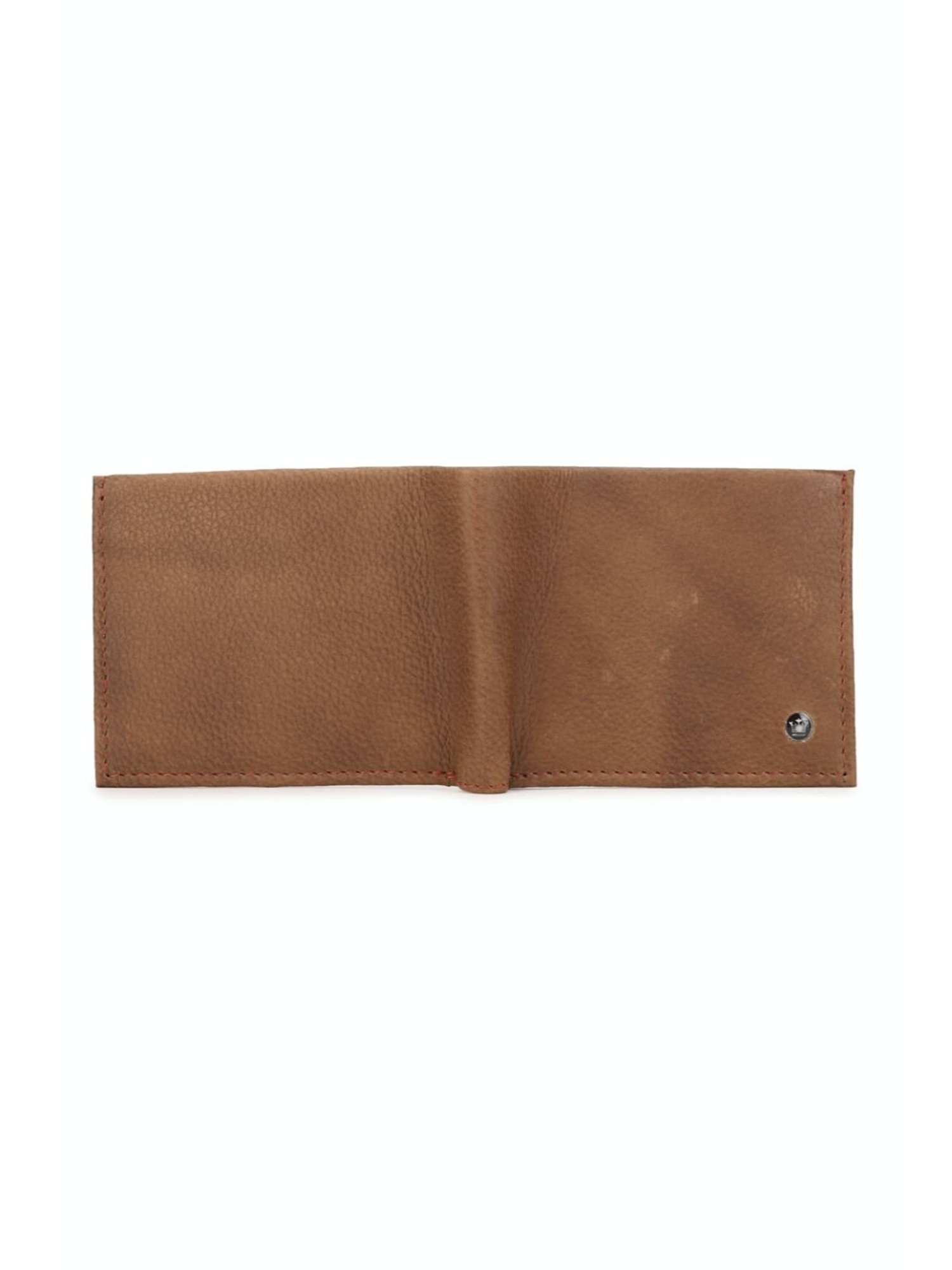 Louis Philippe Brown Textured Bi-Fold Wallet for Men