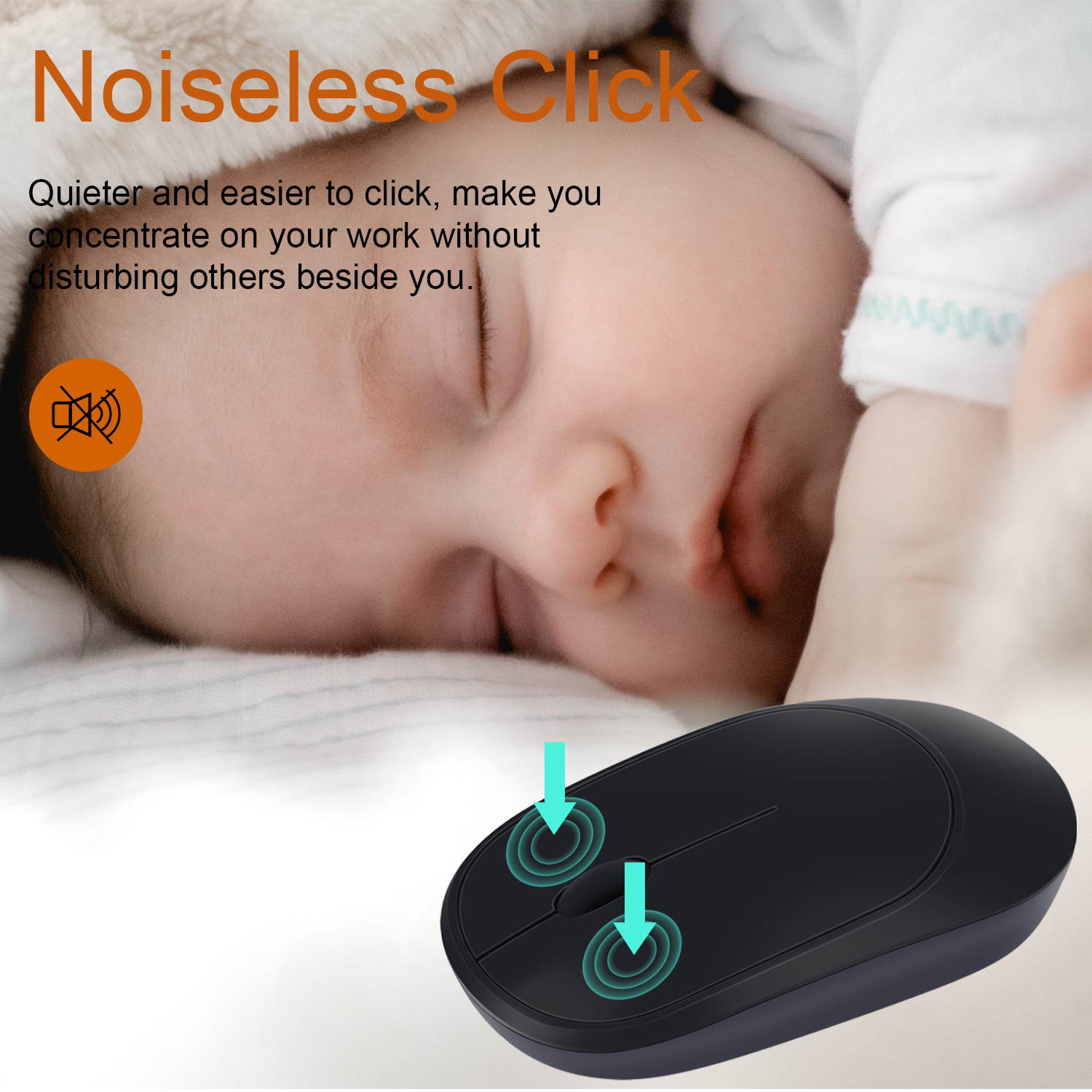 Anivia 2.4G Rechargeable Wireless Mouse with USB Receiver, Portable Ultra-Thin Noiseless Mouse for Notebook, PC, Laptop, Computer, MacBook &ndash;Gradient color