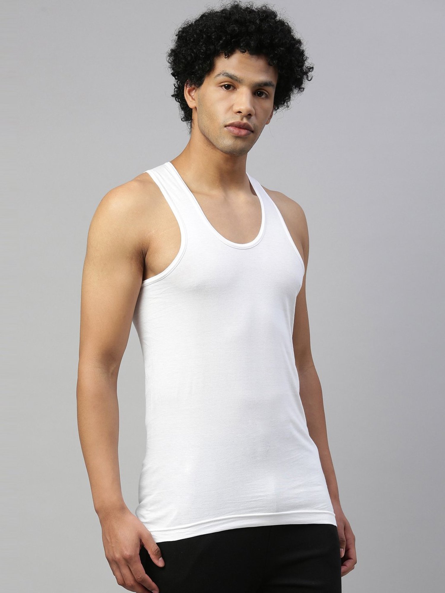 Dixcy Scott Maximus White Cotton Regular Fit Vest - Pack Of 2