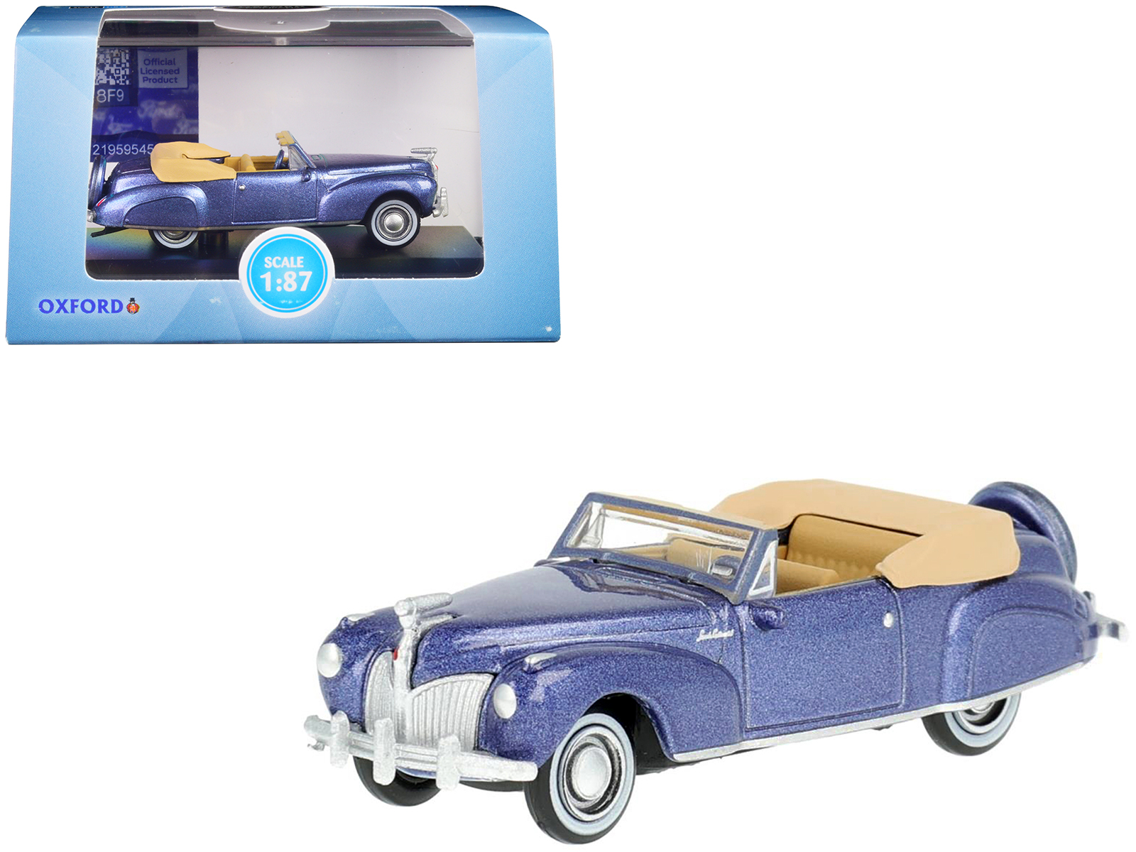 1954 Lincoln Capri "Christmas Hot Rod 2024 Edition by Tim Sadchikov" #24 Blue Metallic with Christmas Graphics and Lincoln Capri Tree Ornament Limited Edition to 9999 pieces Worldwide 1/64 Diecast Model Car by Mini GT