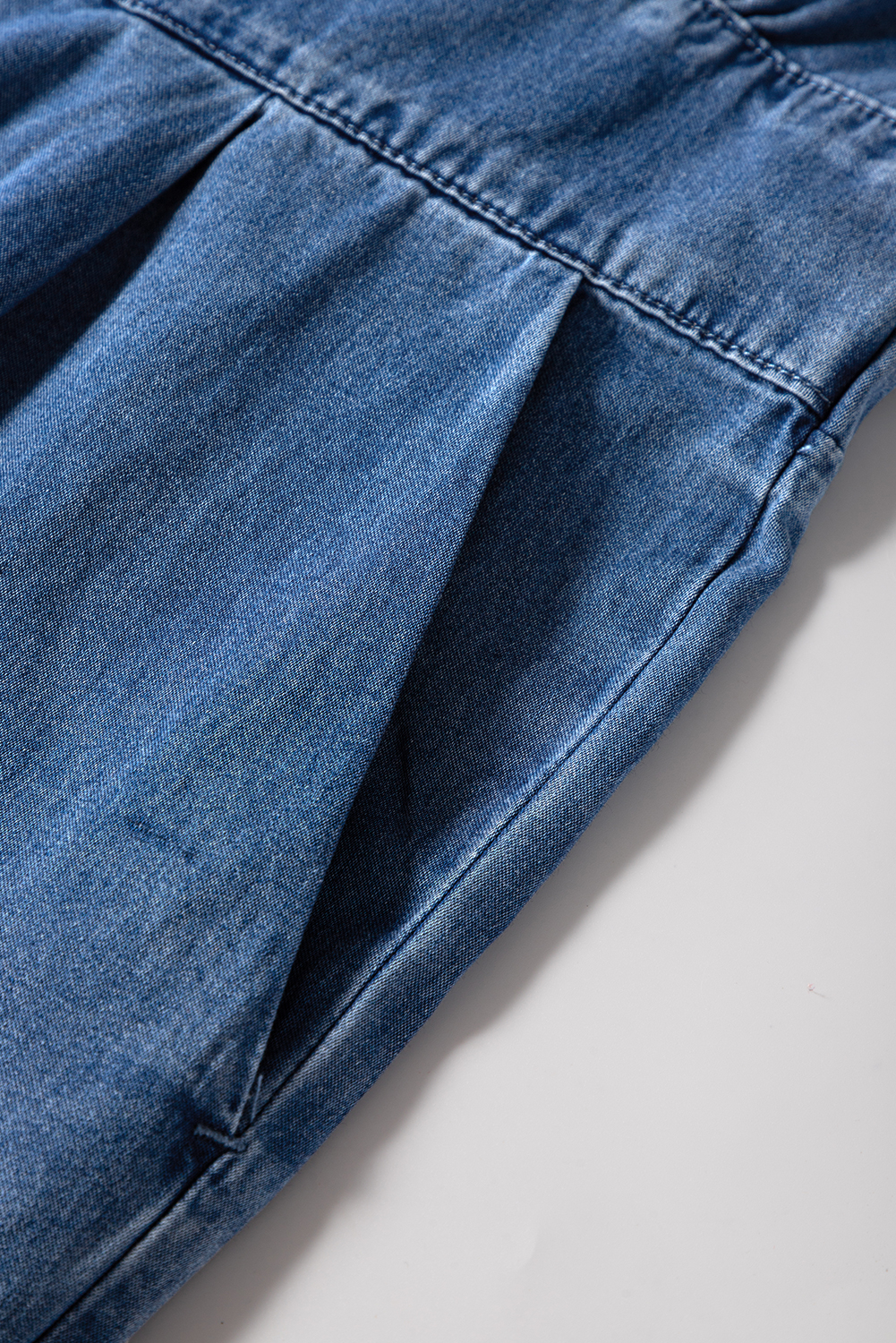 Gray Textured Wide Leg Overall with Pockets