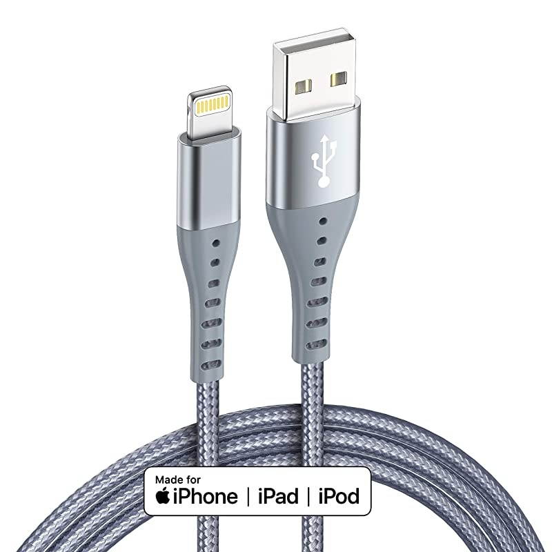 iPhone Charger Lightning Cable  4Pack10ft 6ft 6ft 3ft Apple MFi Certified Nylon Braided Long Fast USB Cord Compatible for iPhone 11Pro MAX Xs XR X 8 7 6S 6 Plus SE 5S 5C Gray