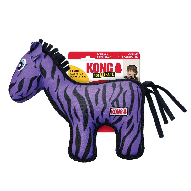KONG Ripstop Zebra Dog Toy - Purple