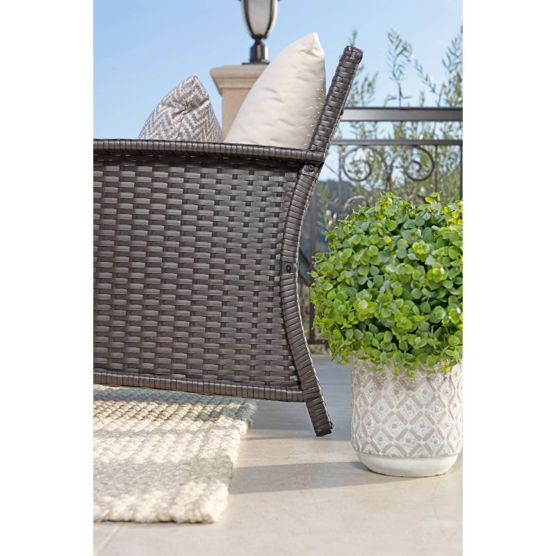 Malibu 4pc Outdoor Curved Wicker Sofa Set - Brown/White - Coaster