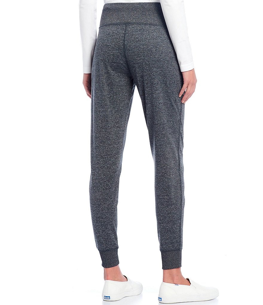 Kinesis High Rise Charcoal Heather Soft Suede Jersey Slim Joggers