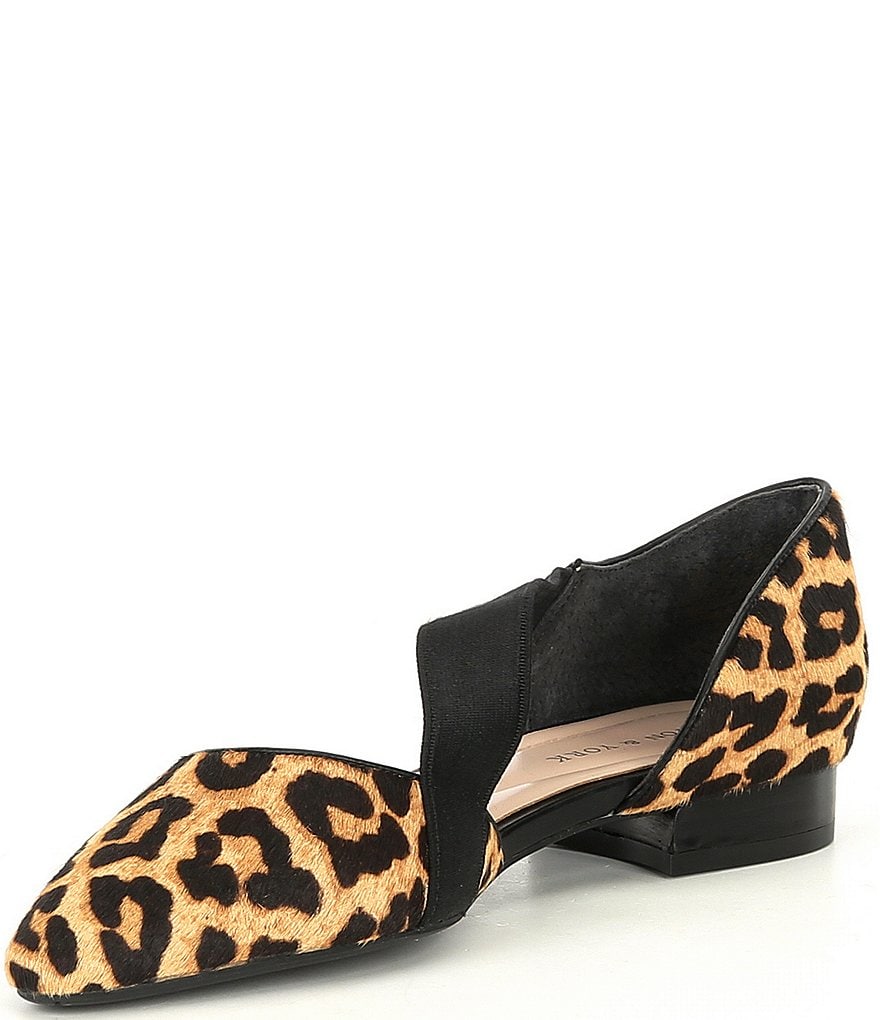 Preston & York Sabrina Leopard Haircalf Asymmetrical Flats