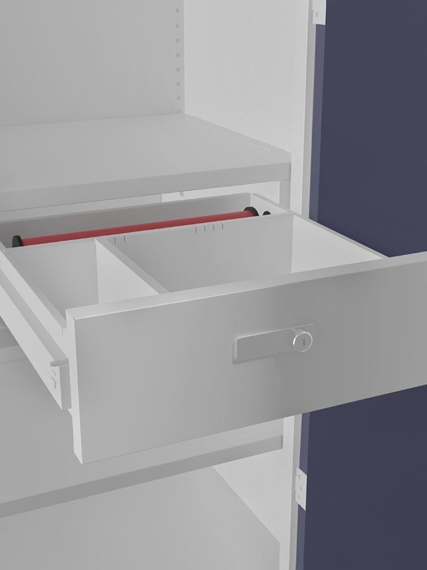 Godrej Interio Auraline Women Basic 2-Door Almirah, Textured Navy Blue (1-Year Warranty, 1 Drawer)