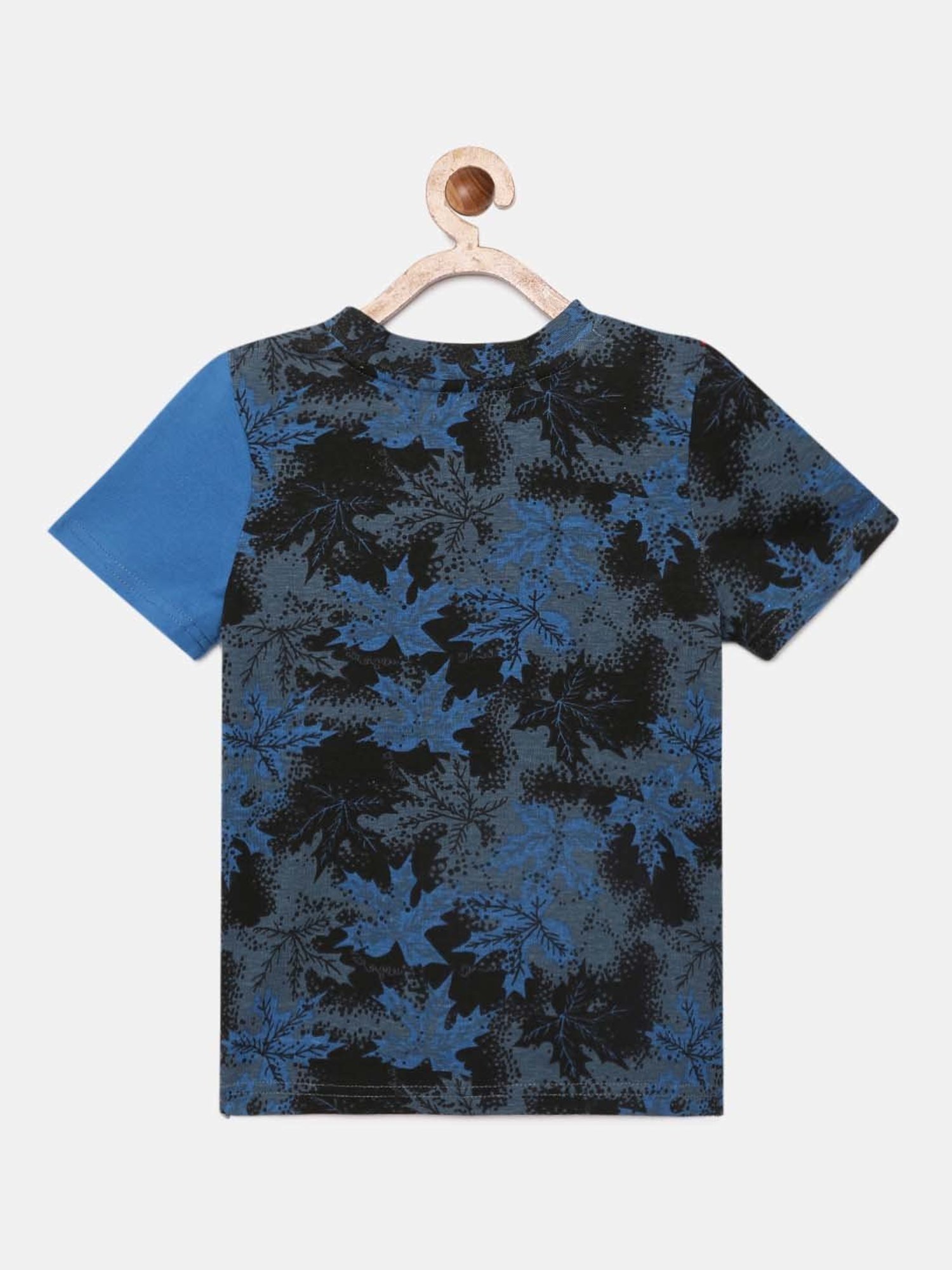 Angel & Rocket Kids Blue Cotton Printed T-Shirt