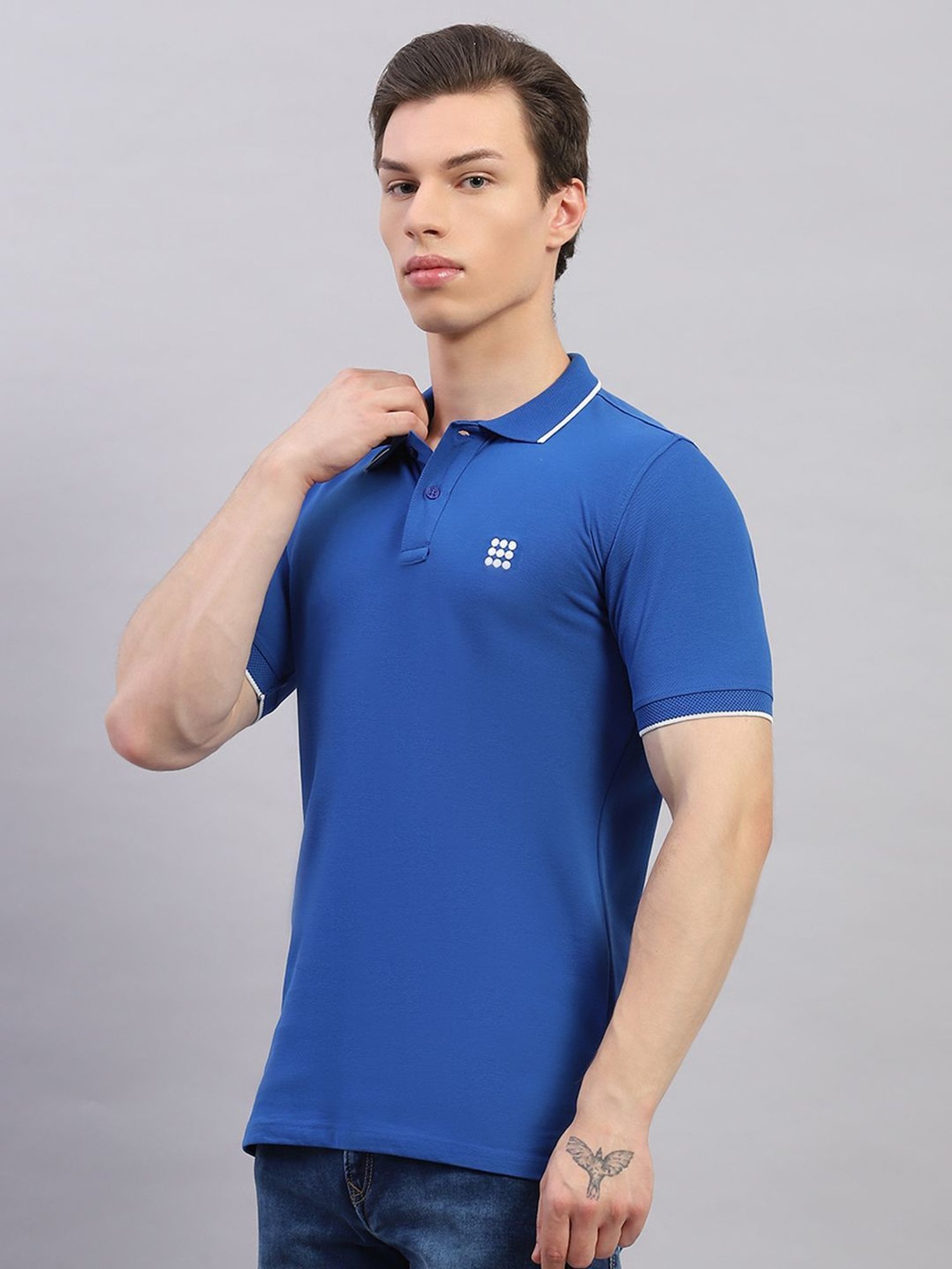 Rock.It Blue Regular Fit Polo T-Shirt