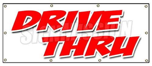 36"x96" DRIVE-THRU BANNER SIGN restaurant bank beer food ice cream burgers