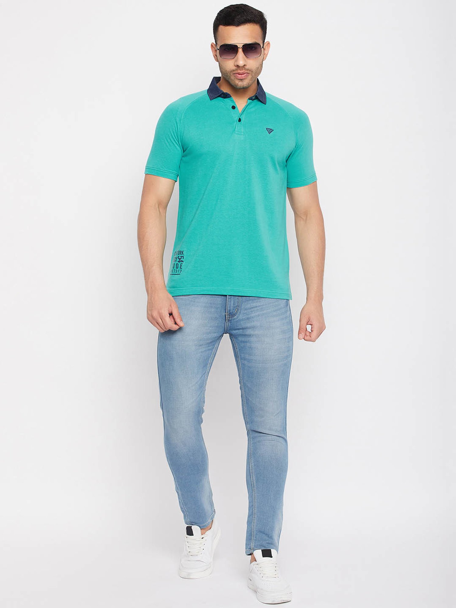 Club York Turquoise Regular fit Polo T-Shirt