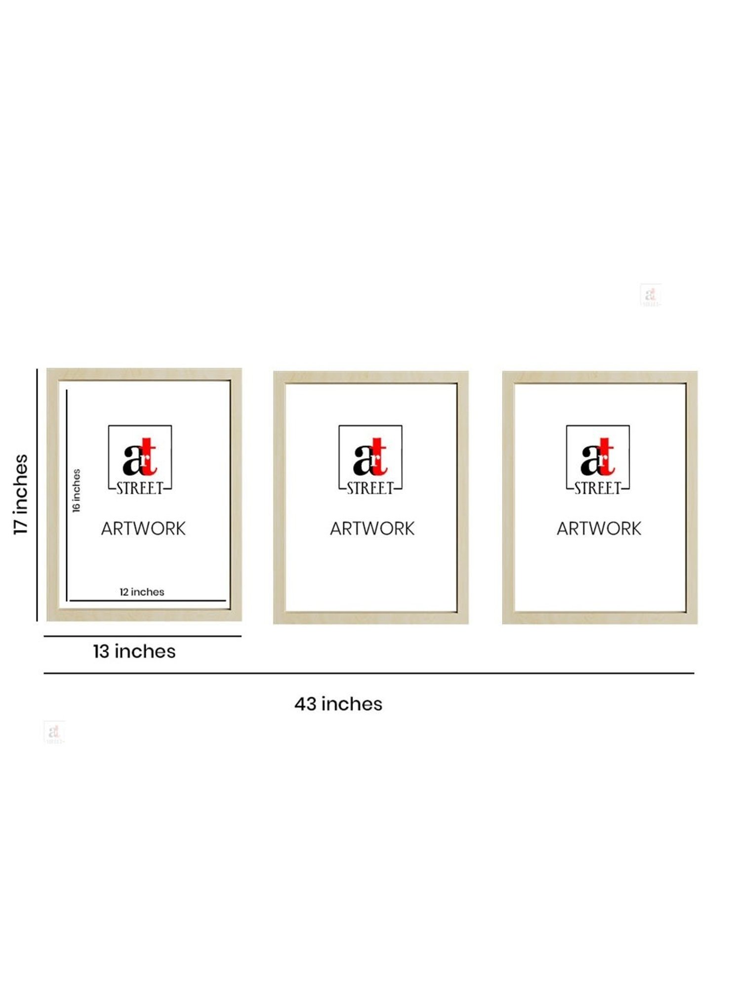 Art Street Multicolor Engineered Wood Abstract Botanical Boho Wall Paintings - Set of 3