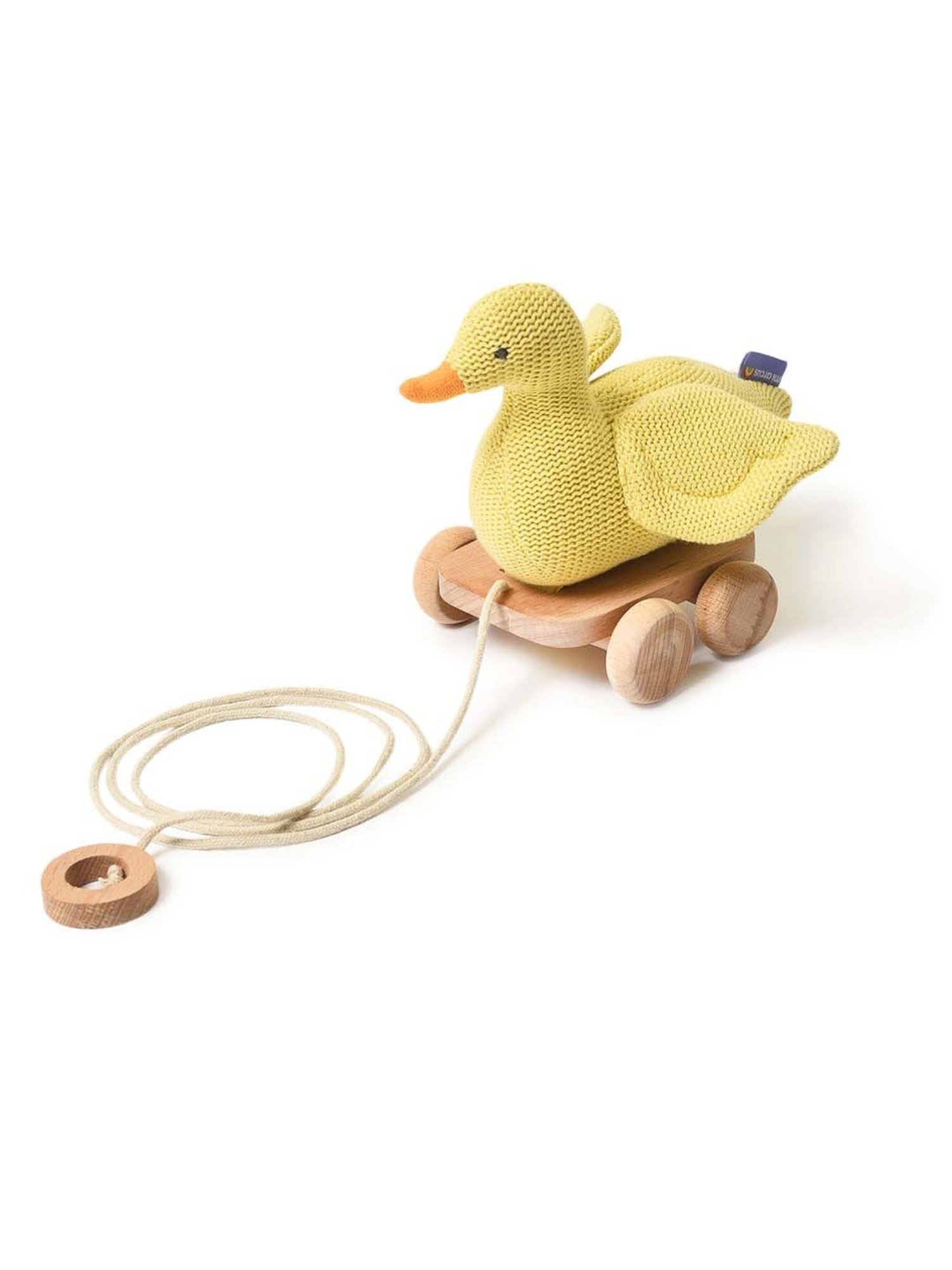 MiArcus Kids Yellow & Brown Duck Push And Pull Soft Toy
