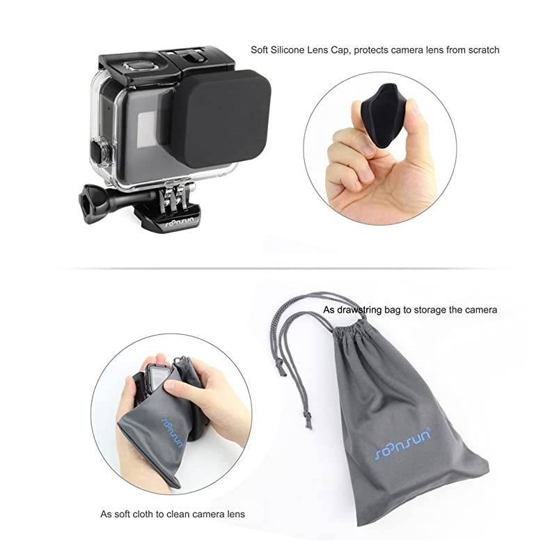 Waterproof Housing Case for GoPro Hero 765 Black Hero 2018 45 Meters Underwater Protective Diving Housing Shell Case with Bracket Accessories for Go Pro HERO7 HERO6 HERO5 Black Cameras