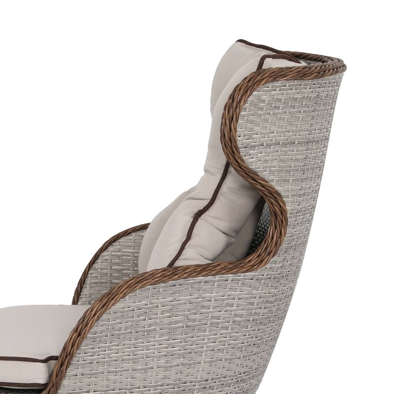 3pc Wicker Patio Bistro Set Brown/Tan - Nuu Garden