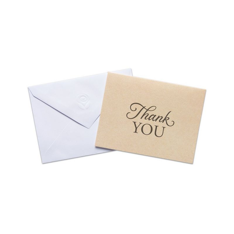 50ct Kraft Thank You Cards And Envelopes