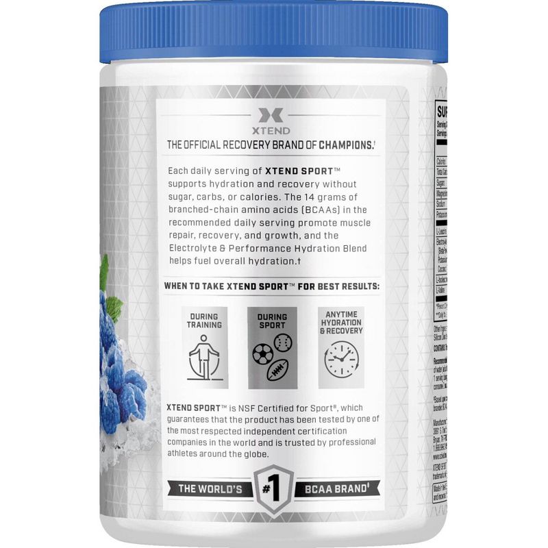 Xtend Sport BCAA Nutrition Powder - Blue Raspberry Ice - 12.2oz