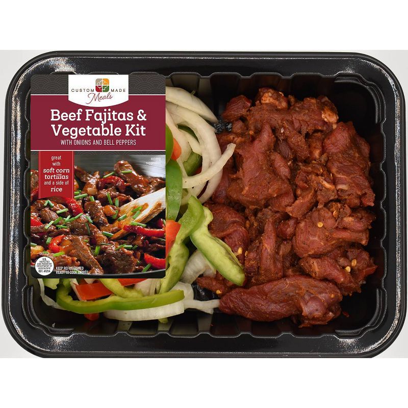 Custom Made Meals Beef Fajitas with Bell Peppers and Onion - 0.9-1.15 lbs - price per lb